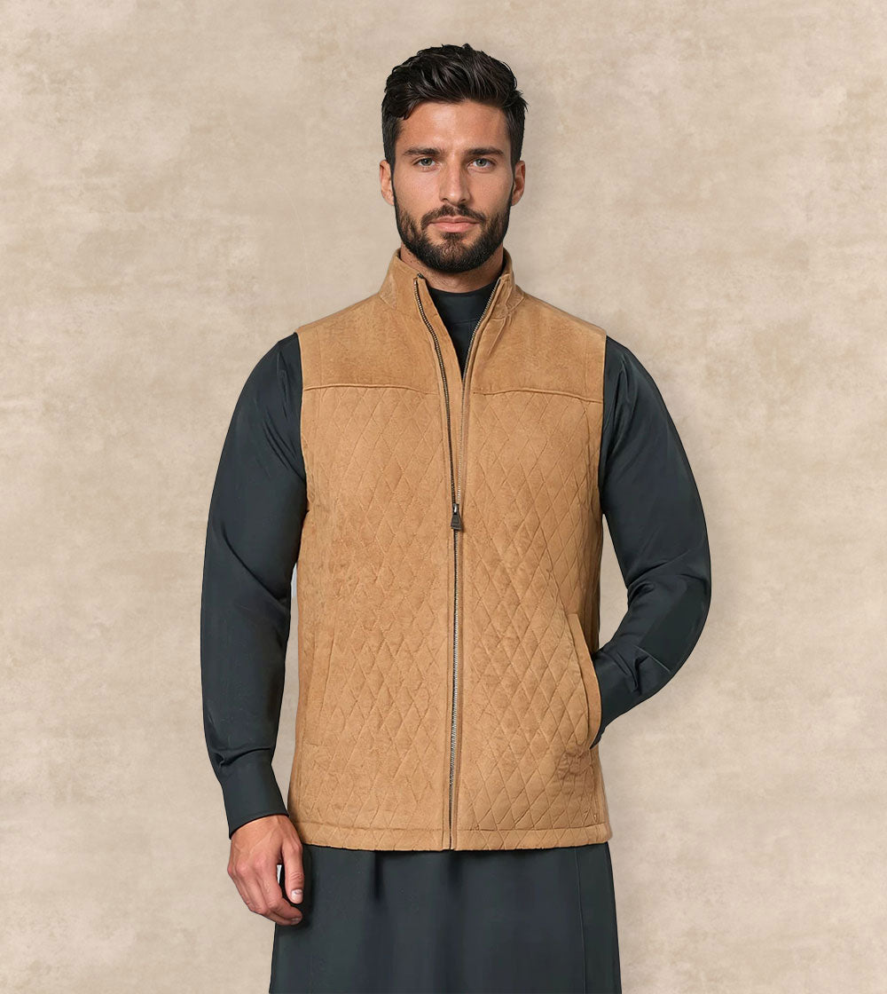 Sleeveless Suede Gilet