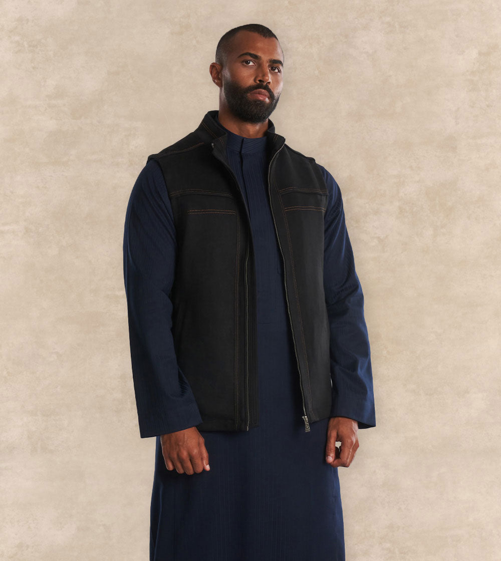 Sleeveless Suede Gilet