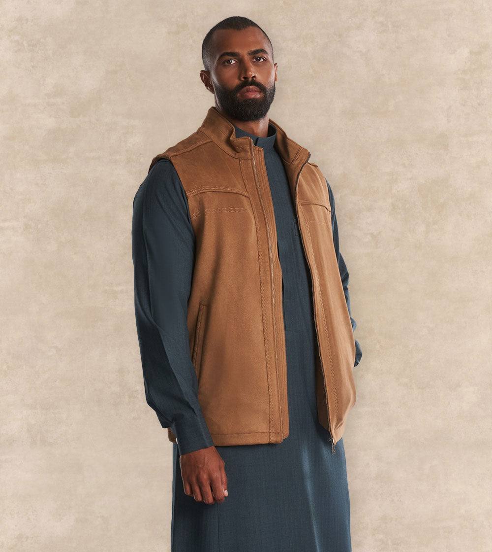 Sleeveless Suede Gilet