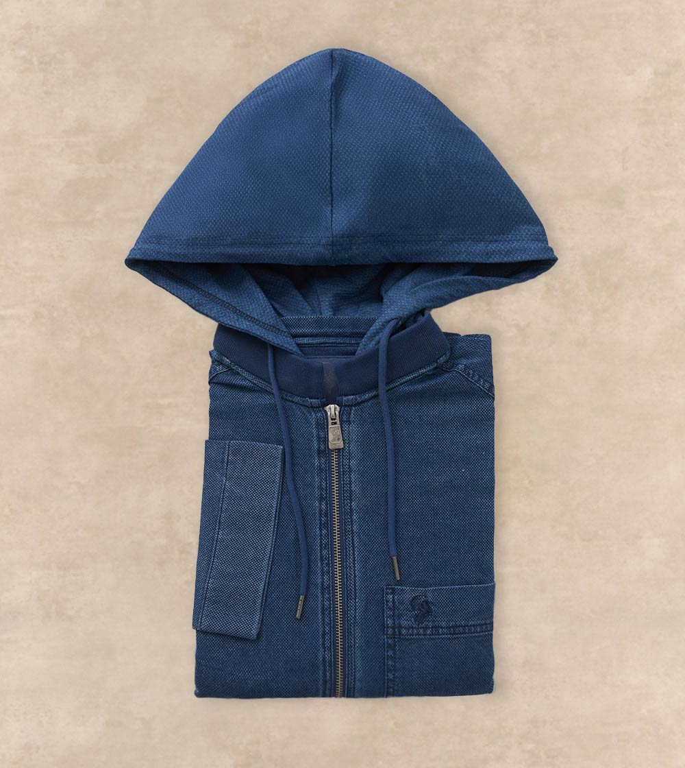 Casual Denim Thobe With Cap