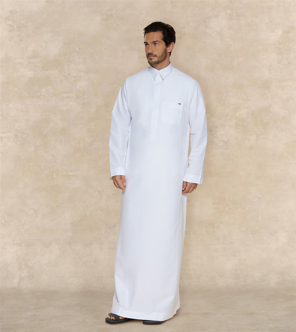 White Thobe Designer Collar