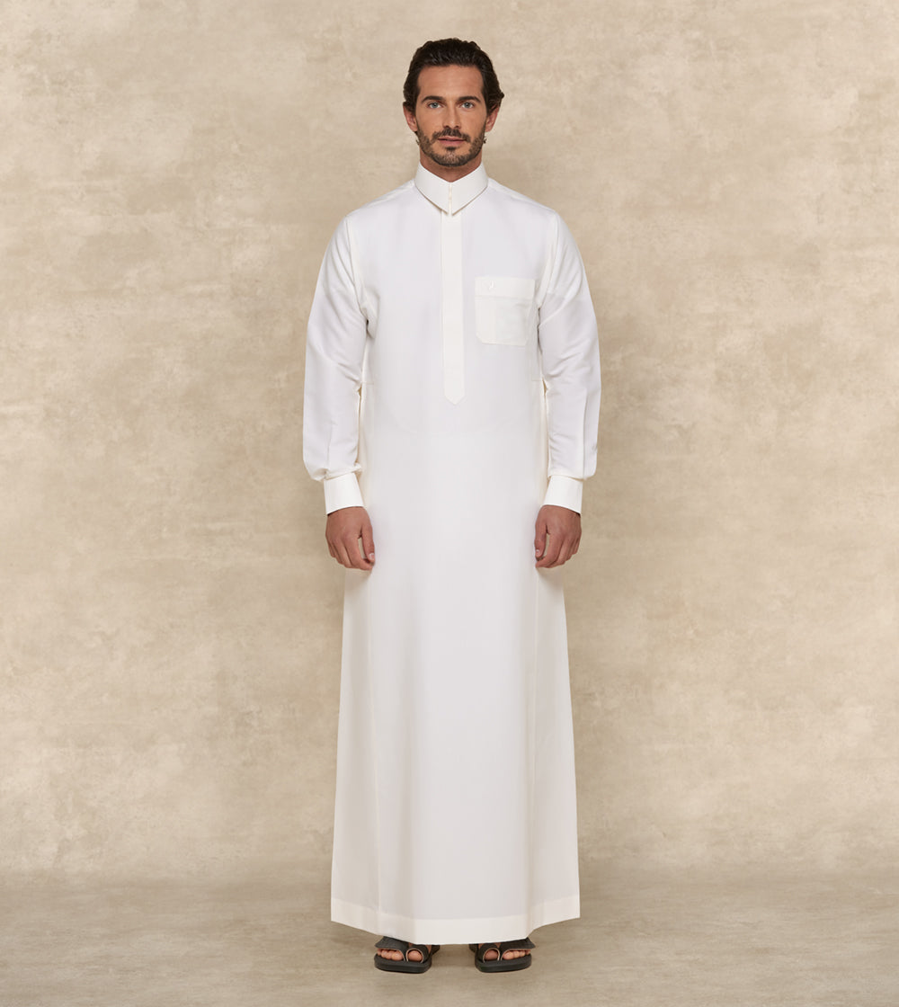 Designer Collar Cream Thobe