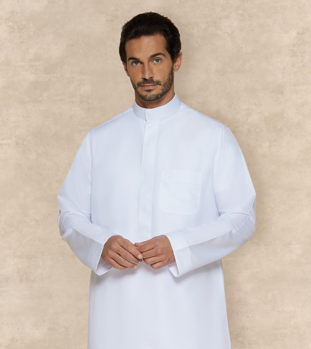 Textured White Thobe