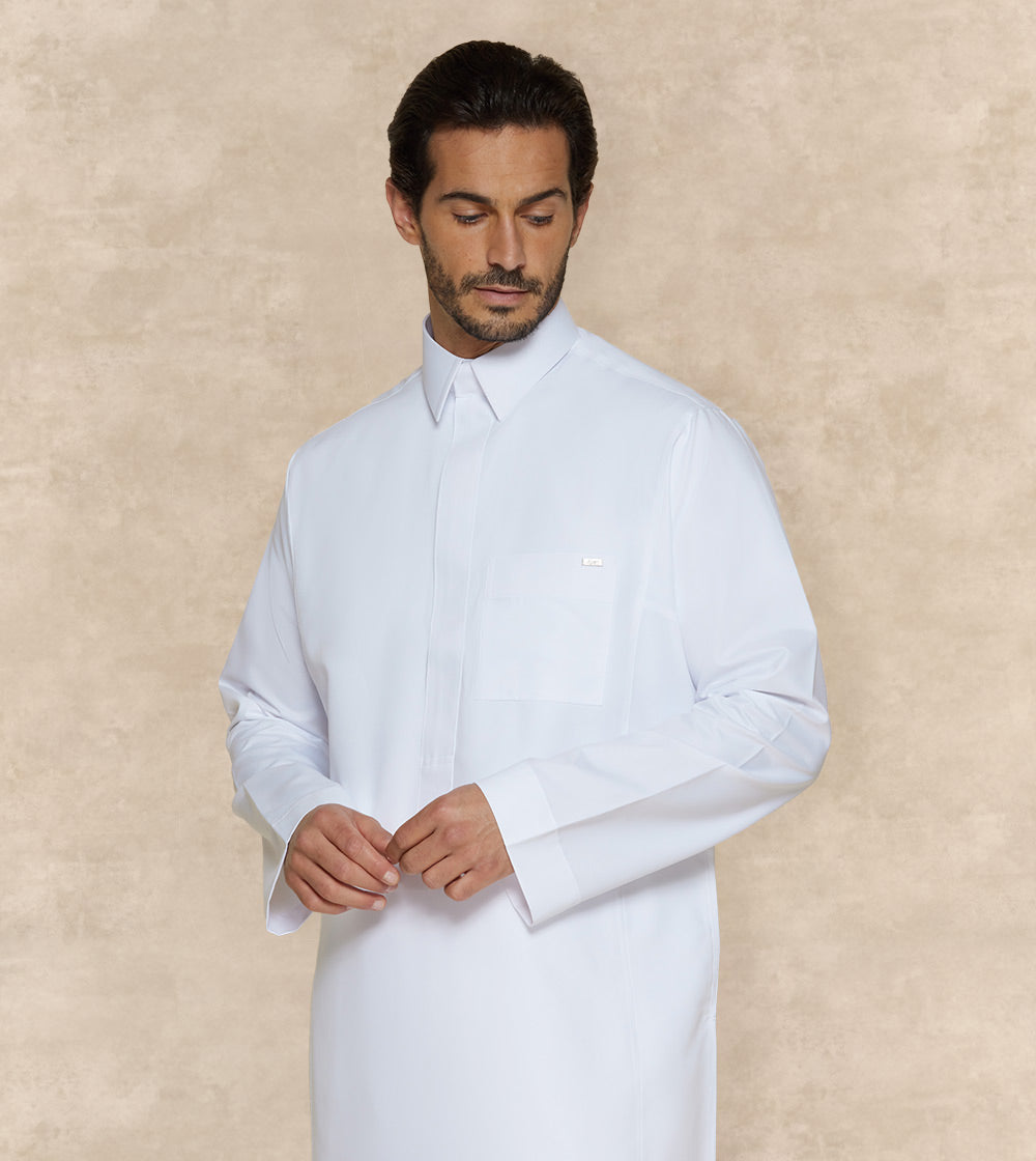 White Thobe Designer Collar