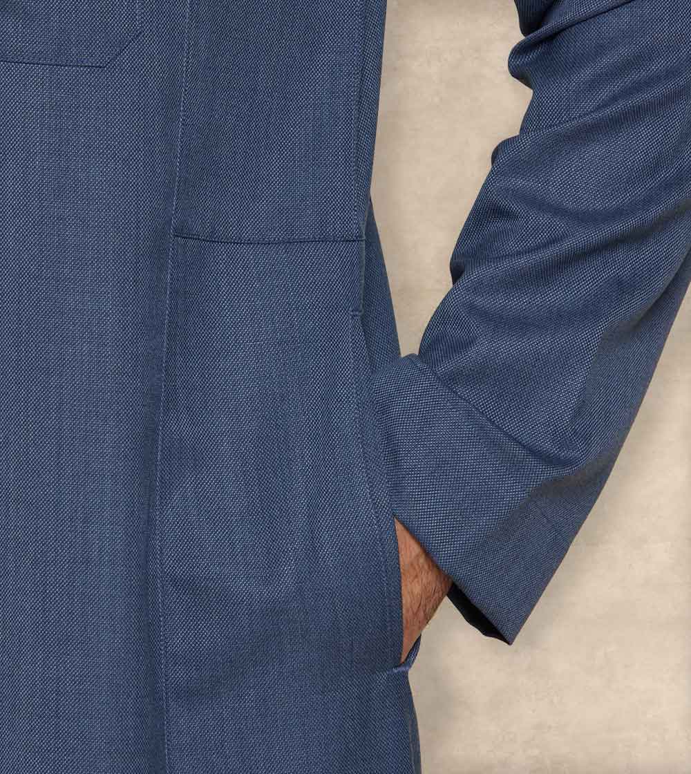 Premium Blue Wool-Blend Thobe