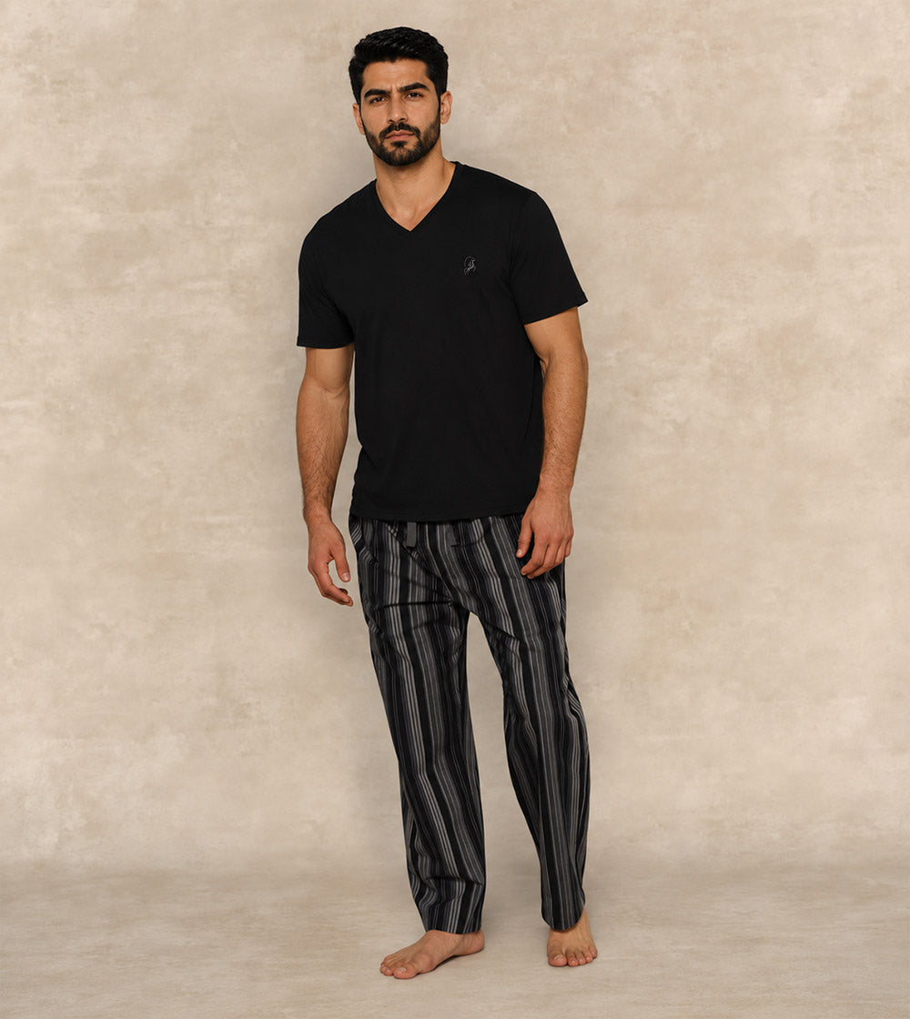 Winter Cotton Pajama Set Short Sleeves