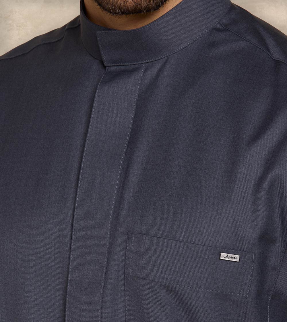 Premium Grey Wool-Blend Thobe