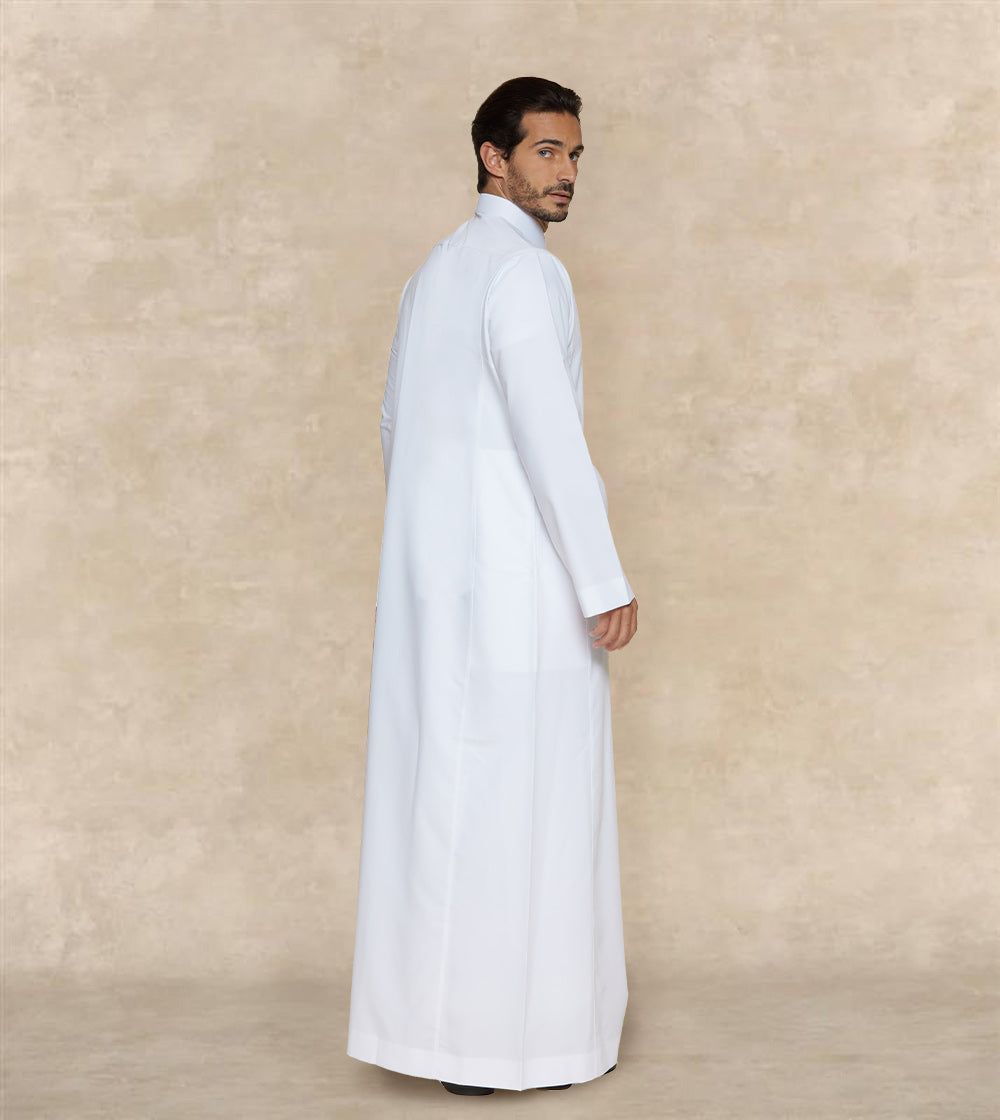 White Thobe Designer Collar