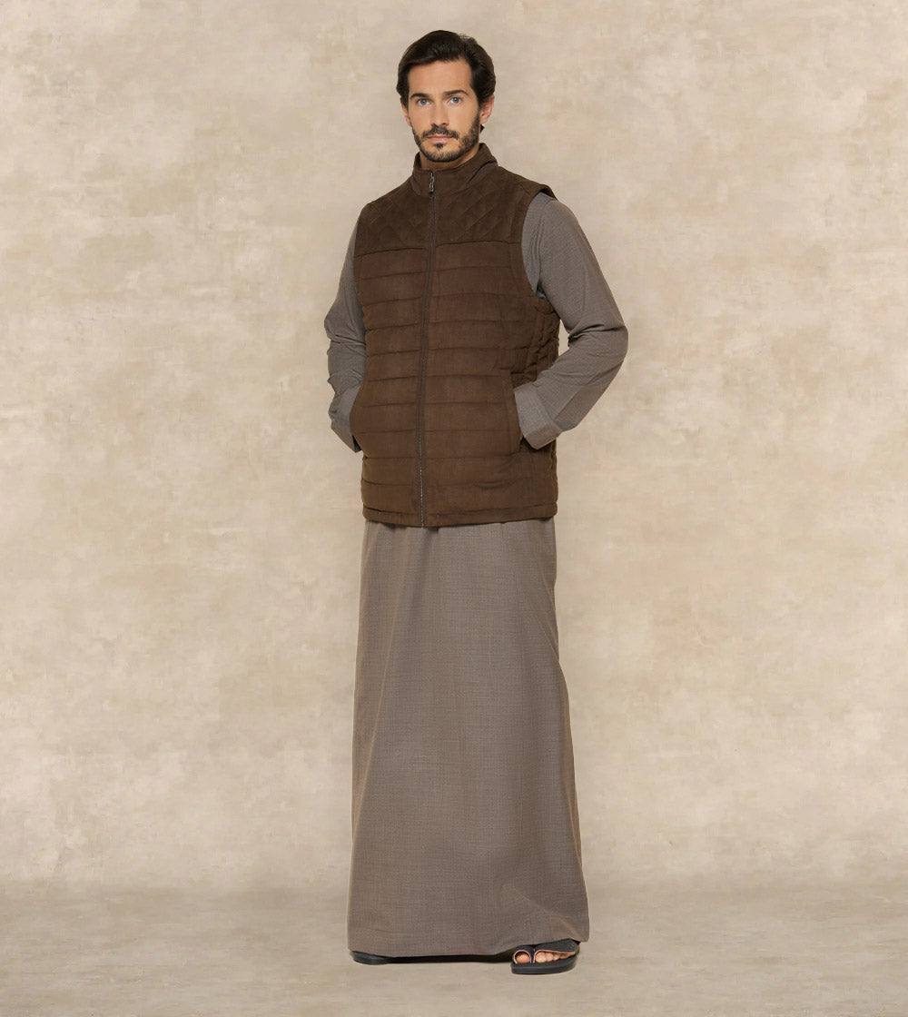 Sleeveless Gilet With High Neck Collar