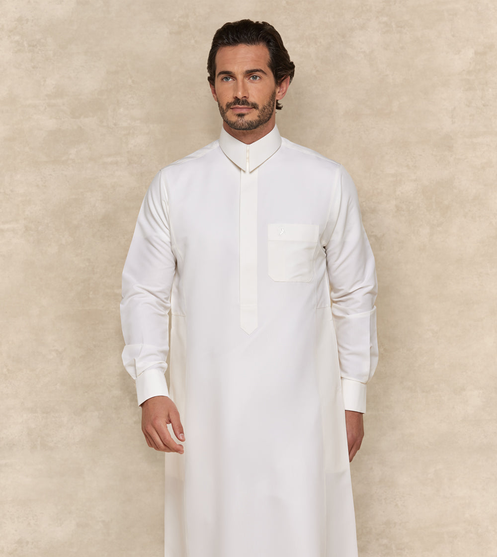 Designer Collar Cream Thobe