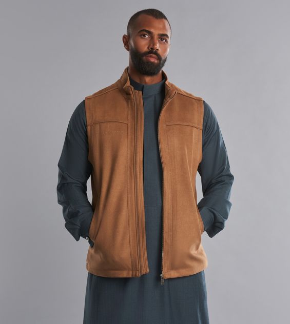 Buy Sleeveless Suede Gilet