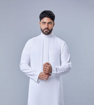 Ready to Wear Formal White Thobe with Soft Fabric