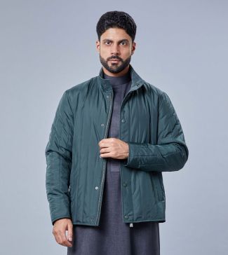 Full Sleeve Jacket With High Neck Collar