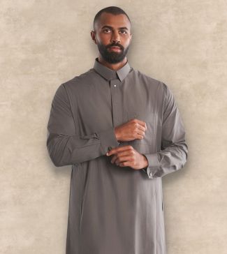 ثوب ملون شتوي كاجوال قطن مخلوط